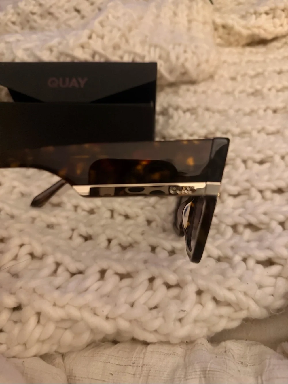 Quay Australia Black Sunglasses Case with Embossed Logo